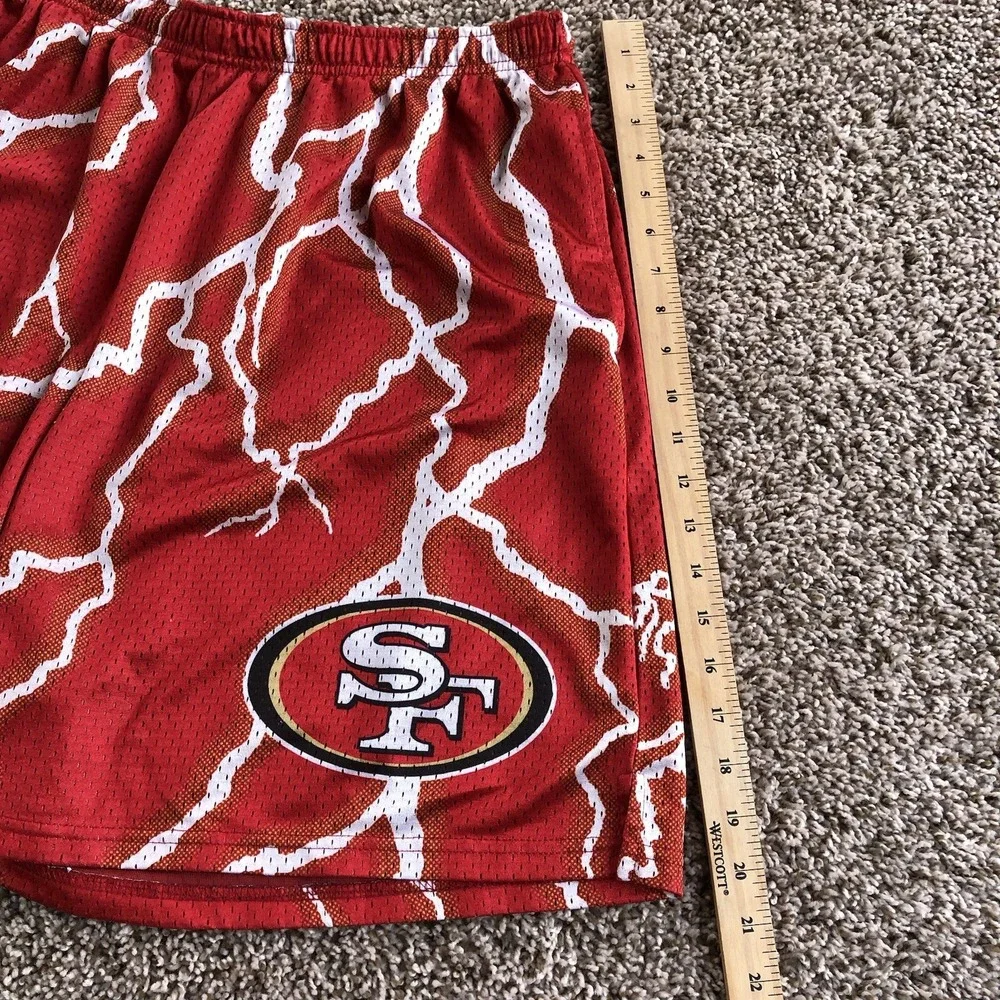 Chalk Line San Francisco 49ers Lightening Mesh Shorts Mens 3XL Red‎ NFL Licensed
